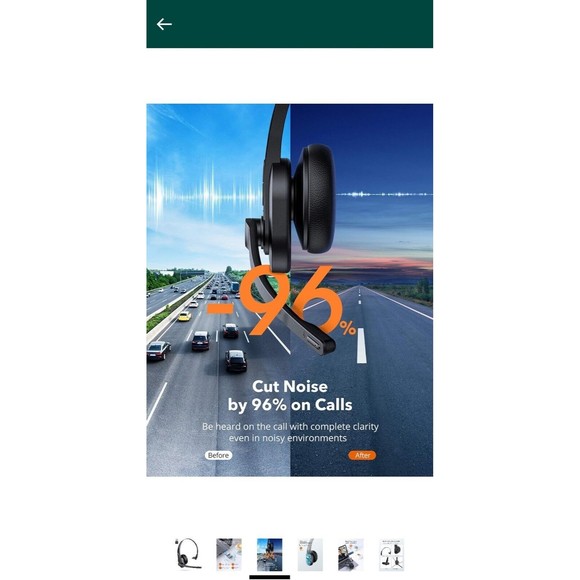 TaoTronics Bluetooth Headset with Microphone, Wireless Headset with USB Adapter - Picture 7 of 11